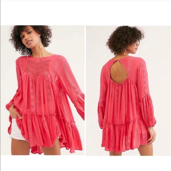 Free People Sweetest Dream Kiss Kiss Tunic Size S - Picture 1 of 12